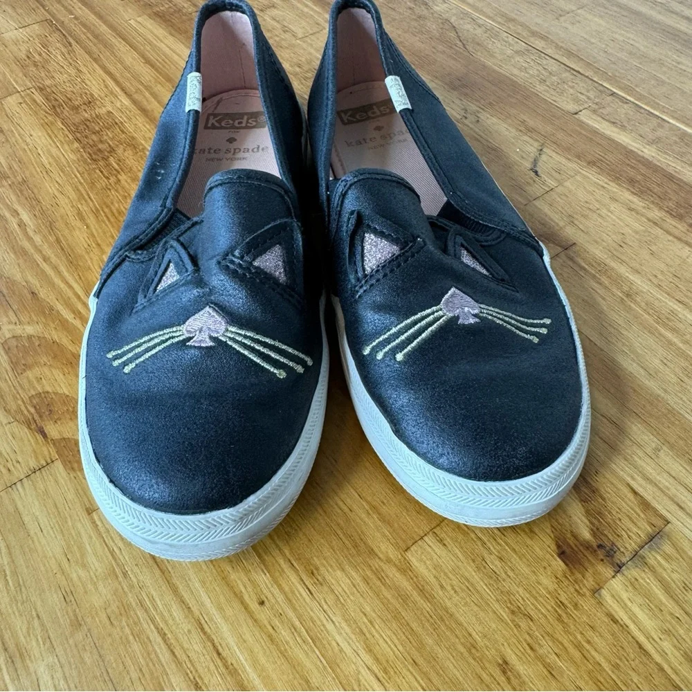 Keds X Kate Spade NY Cat Double Decker Slip On Sneakers Size 1 Youth - Picture 3 of 6
